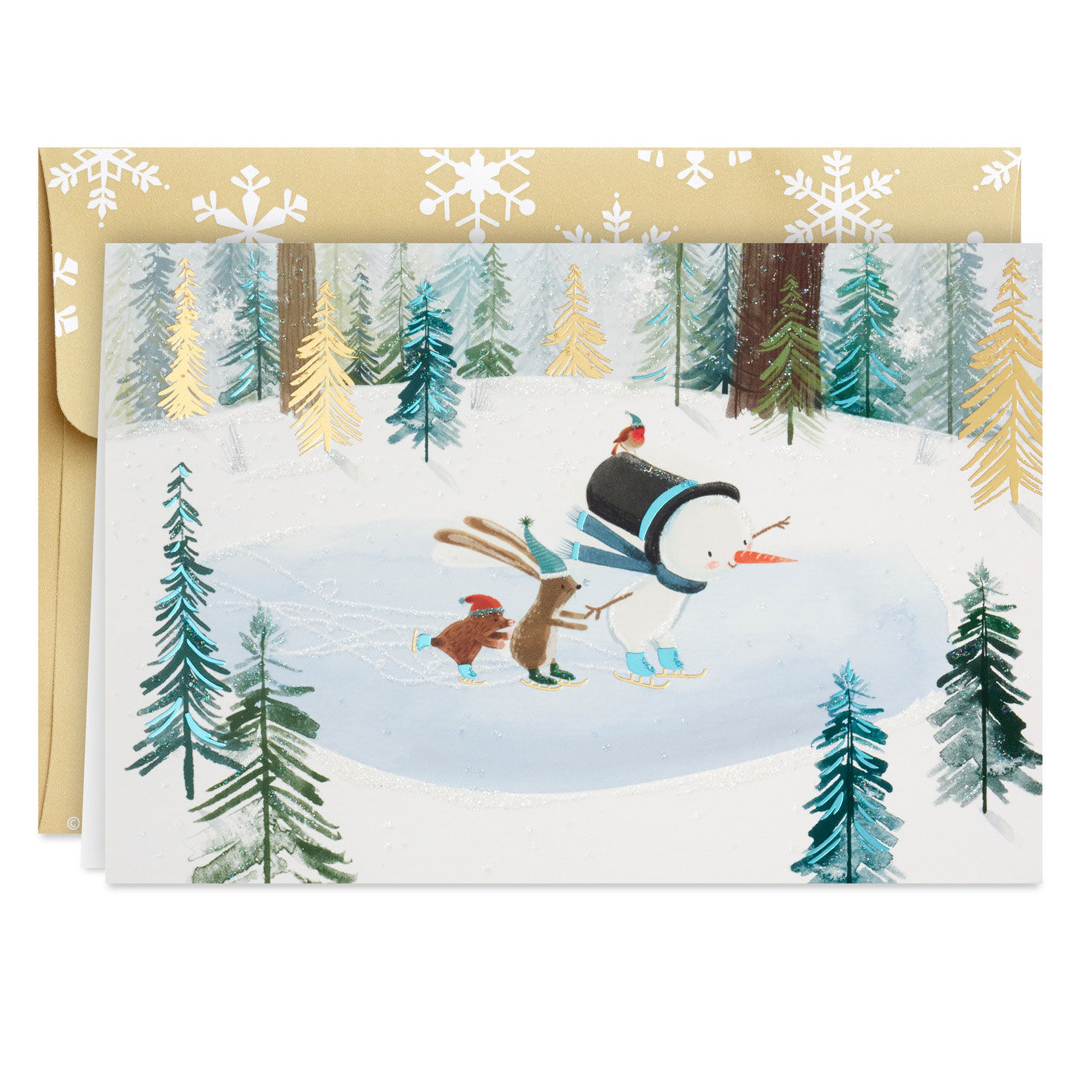 Snowman and Critters Ice Skating Boxed Christmas Cards, Pack of 16 for only USD 17.49 | Hallmark
