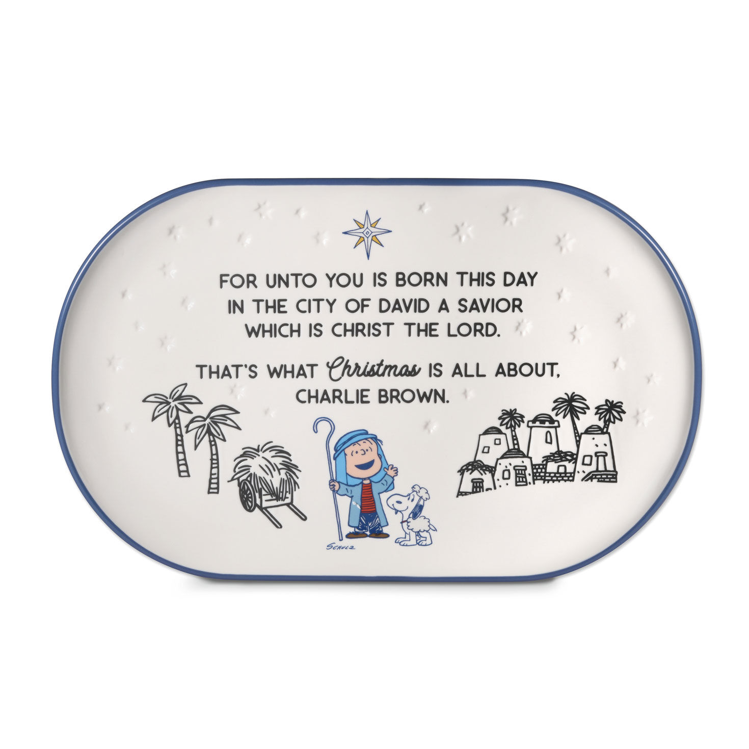 Peanuts® Linus Nativity Speech Oval Platter, 14.75" L