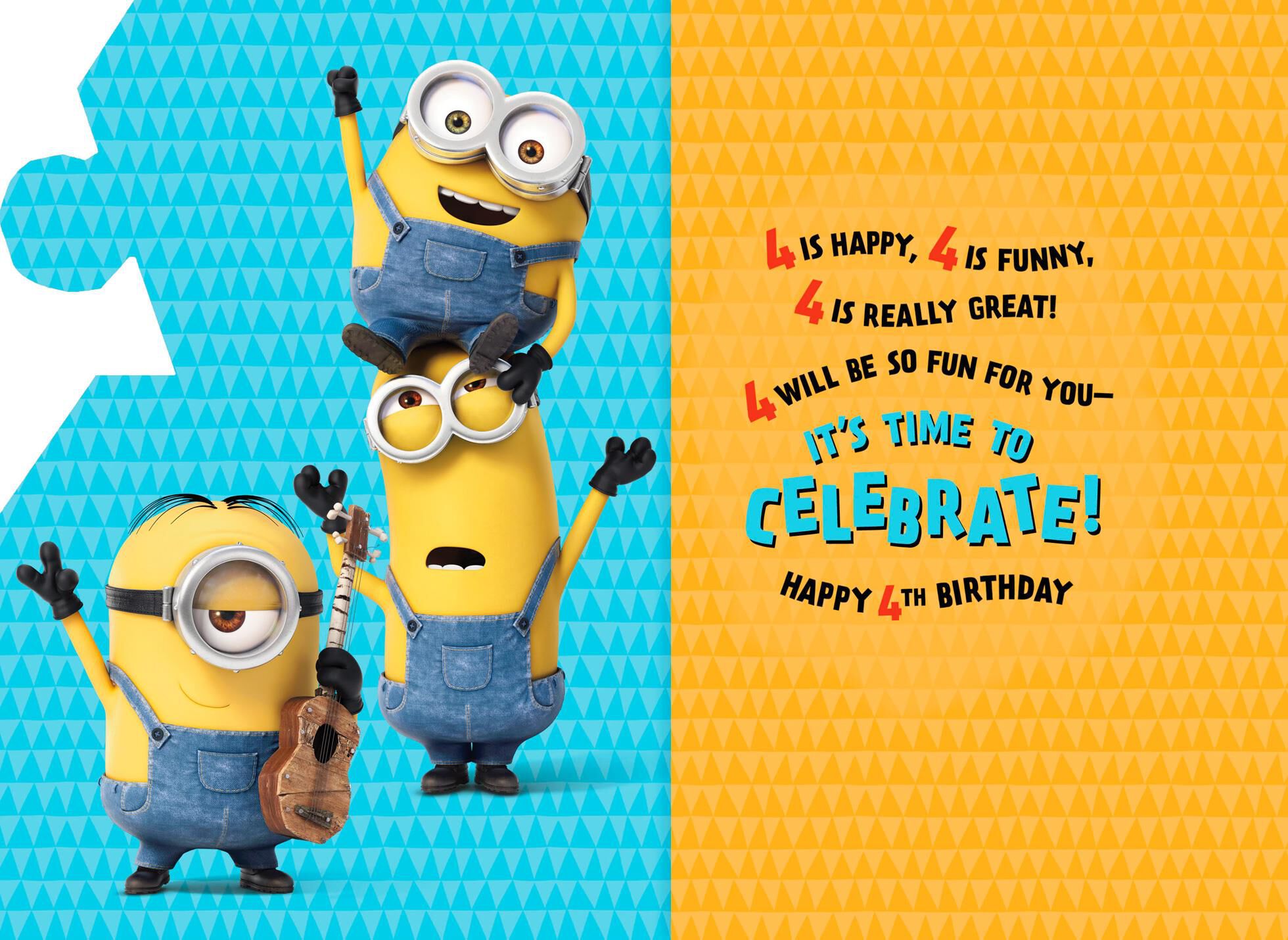 Despicable Me Minions 4th Birthday Sound Card