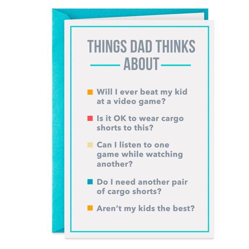 What Dads Think Funny Father's Day Card From Kids, 