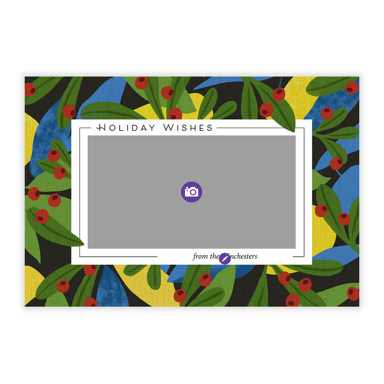 Bold Holly Flat Holiday Photo Card, , large image number 5