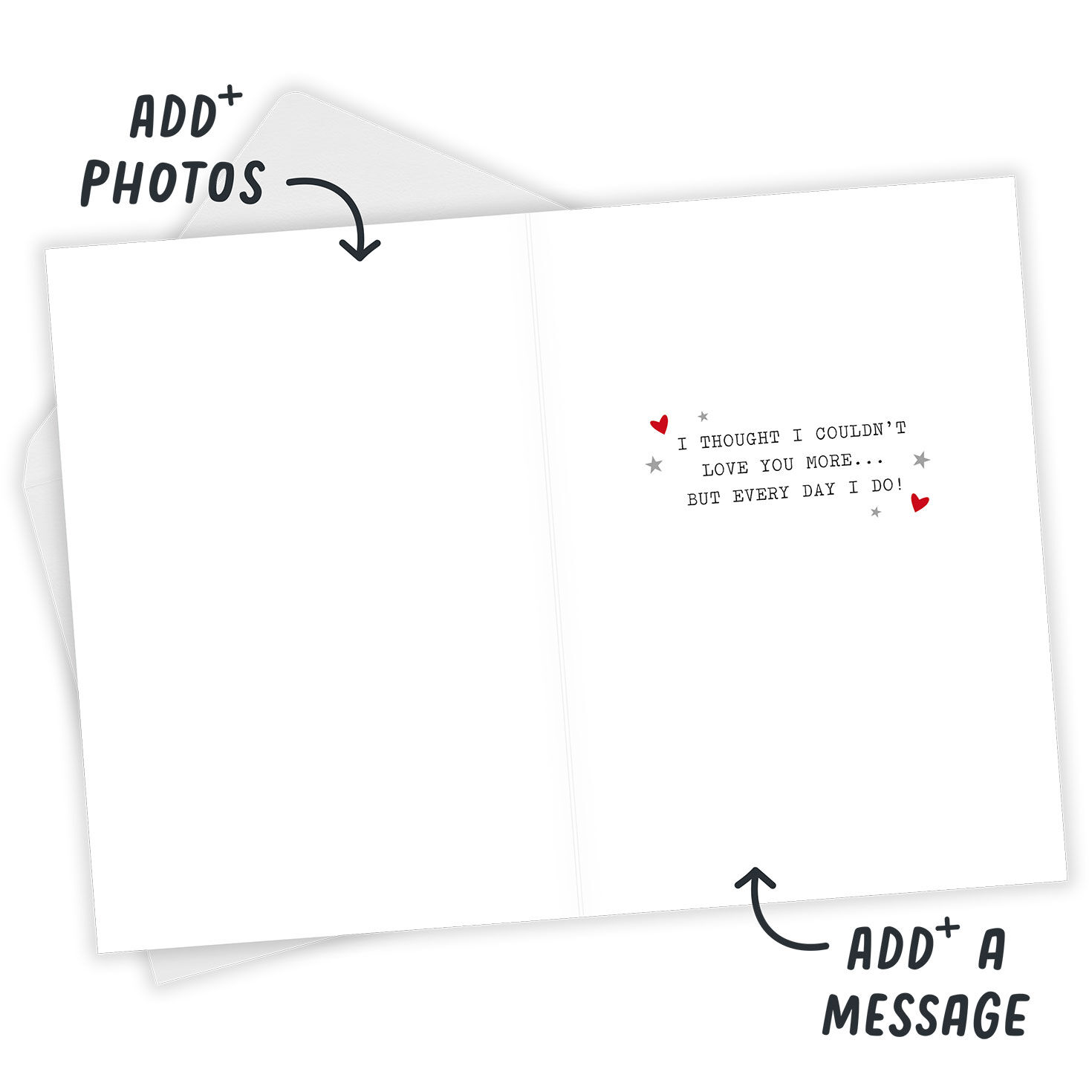 Moon Constellation Personalized Anniversary Card Open Card with Envelope indicating personalization image number 3