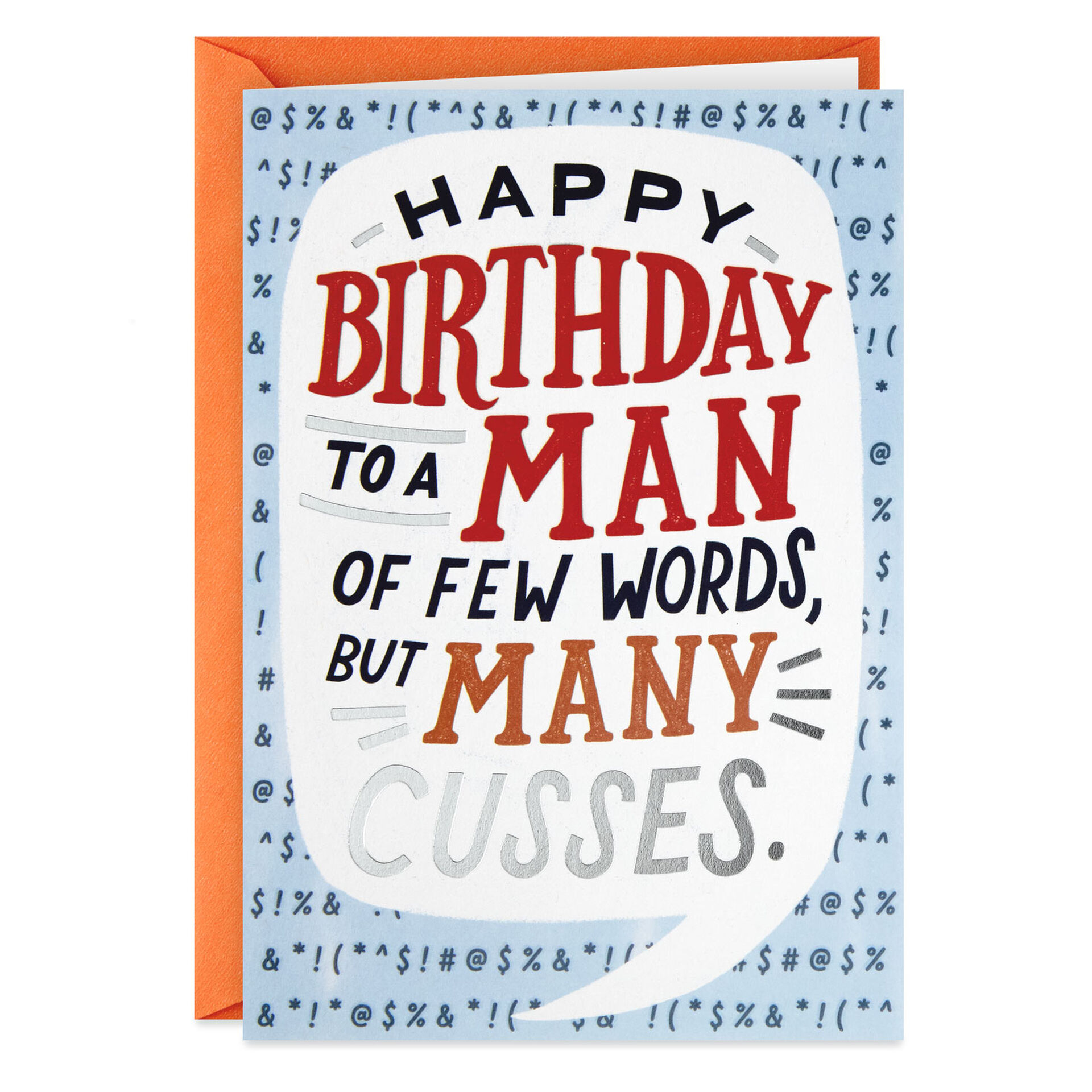 Few Words, Much Cussing Funny Birthday Card for Him Greeting Cards