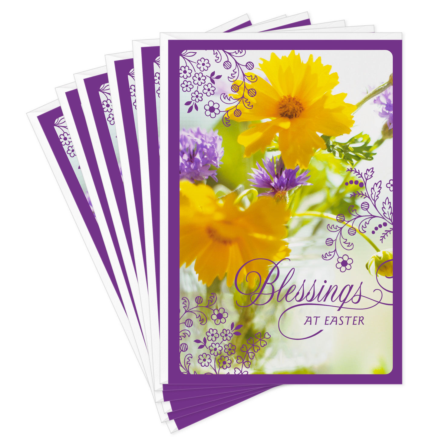 Sunny Spring Blooms Religious Easter Cards, Pack of 6