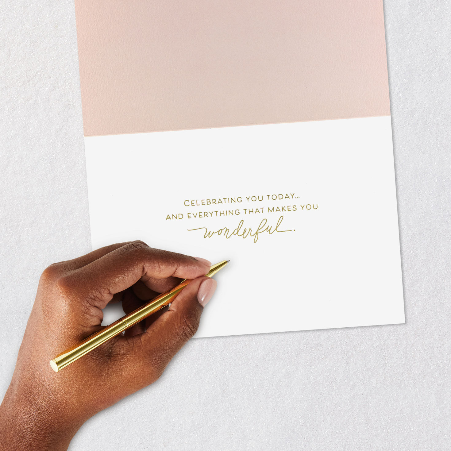 White Flowers on Blush Pink Mother's Day Card Signing card image number 6