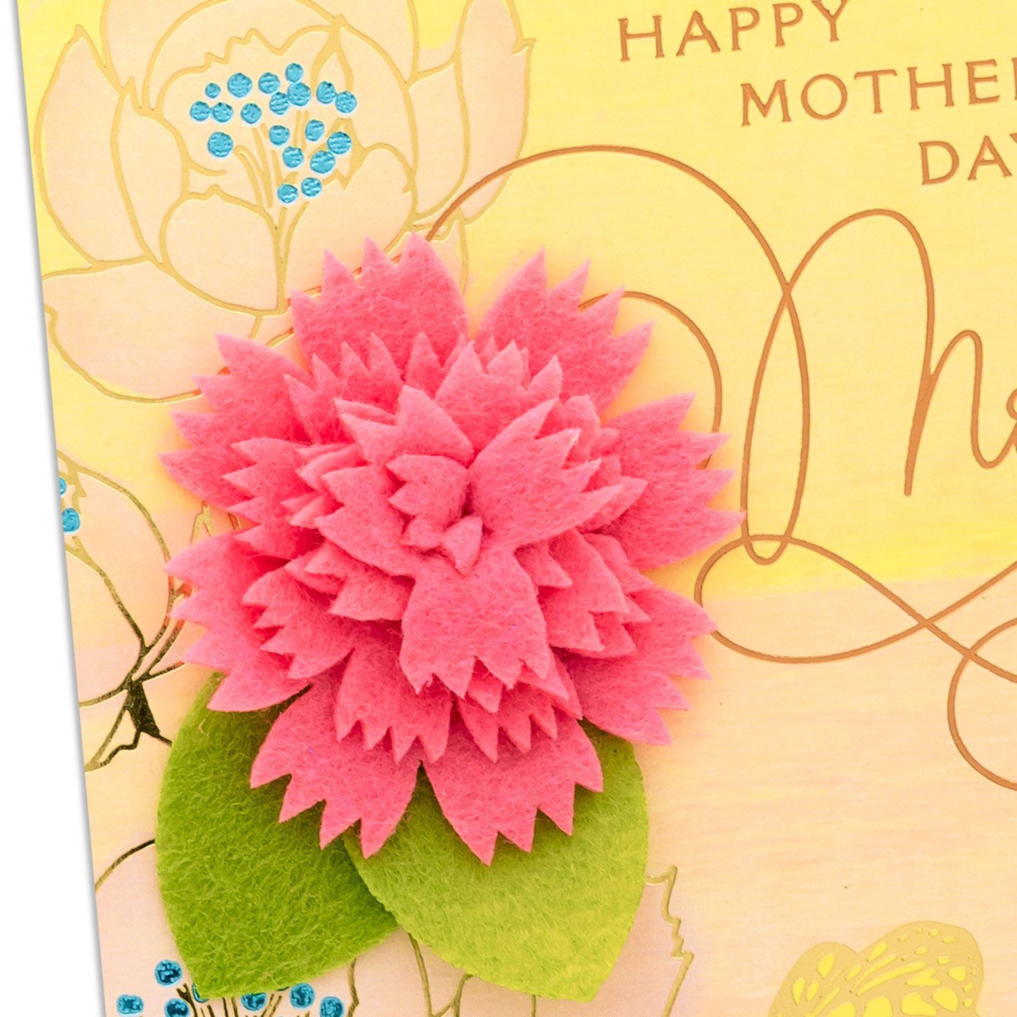 Butterfly and Felt Flower Mom Mother's Day Card Card Front Detail image number 5