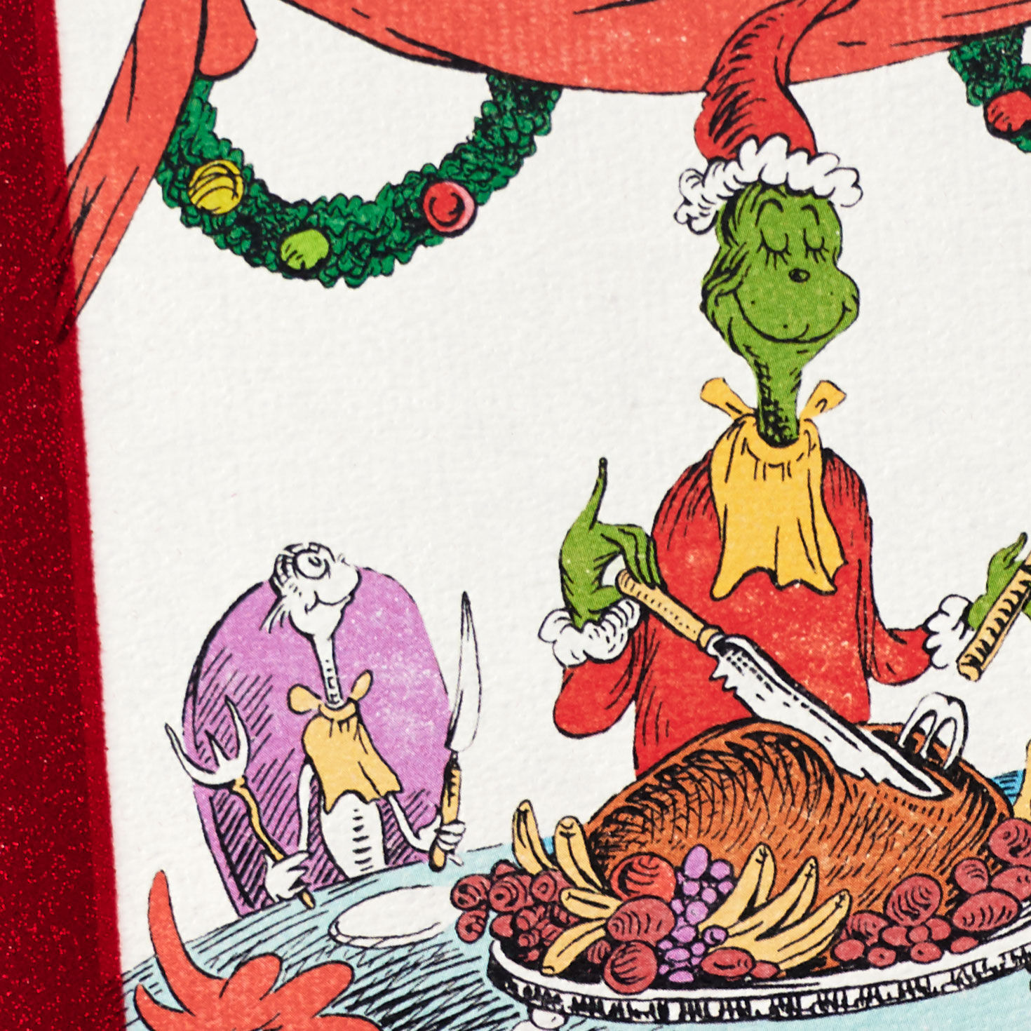 Grinch Carving Roast Beast Christmas Card Card Cover Detail image number 4