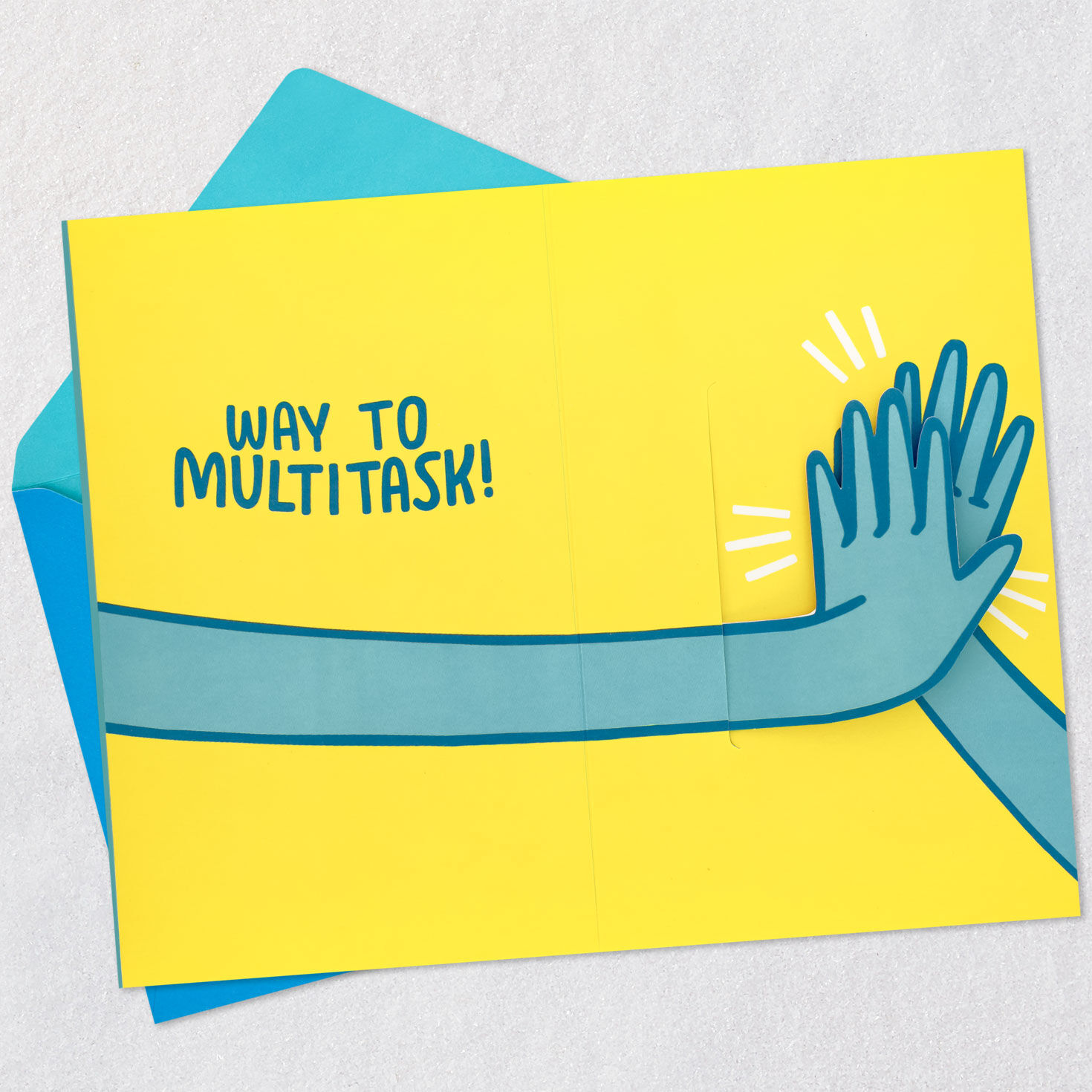 High Five Pop-Up Father's Day Card for Son-in-Law Open card with envelope image number 3
