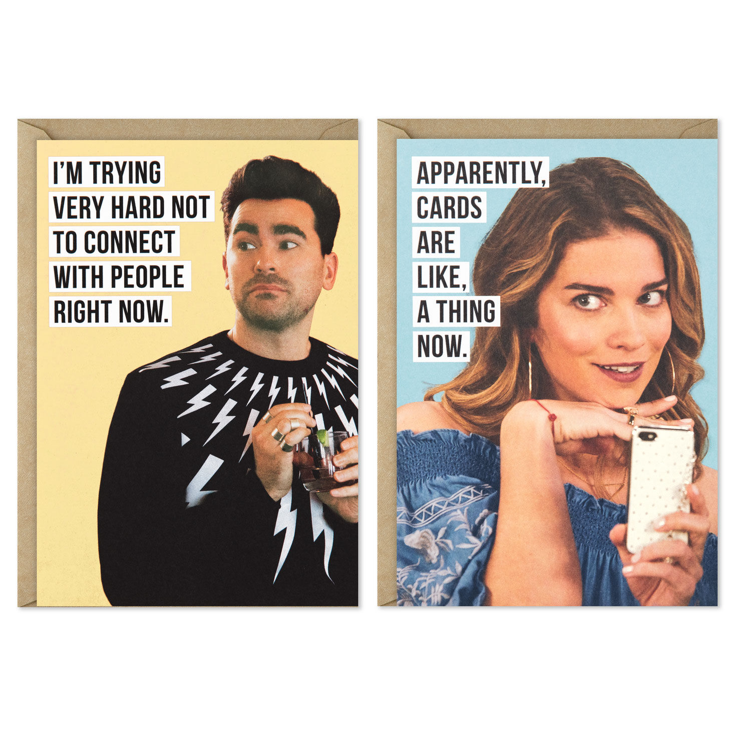 Schitt's Creek David and Alexis Funny Cards, Pack of 2 Boxed Cards Hallmark
