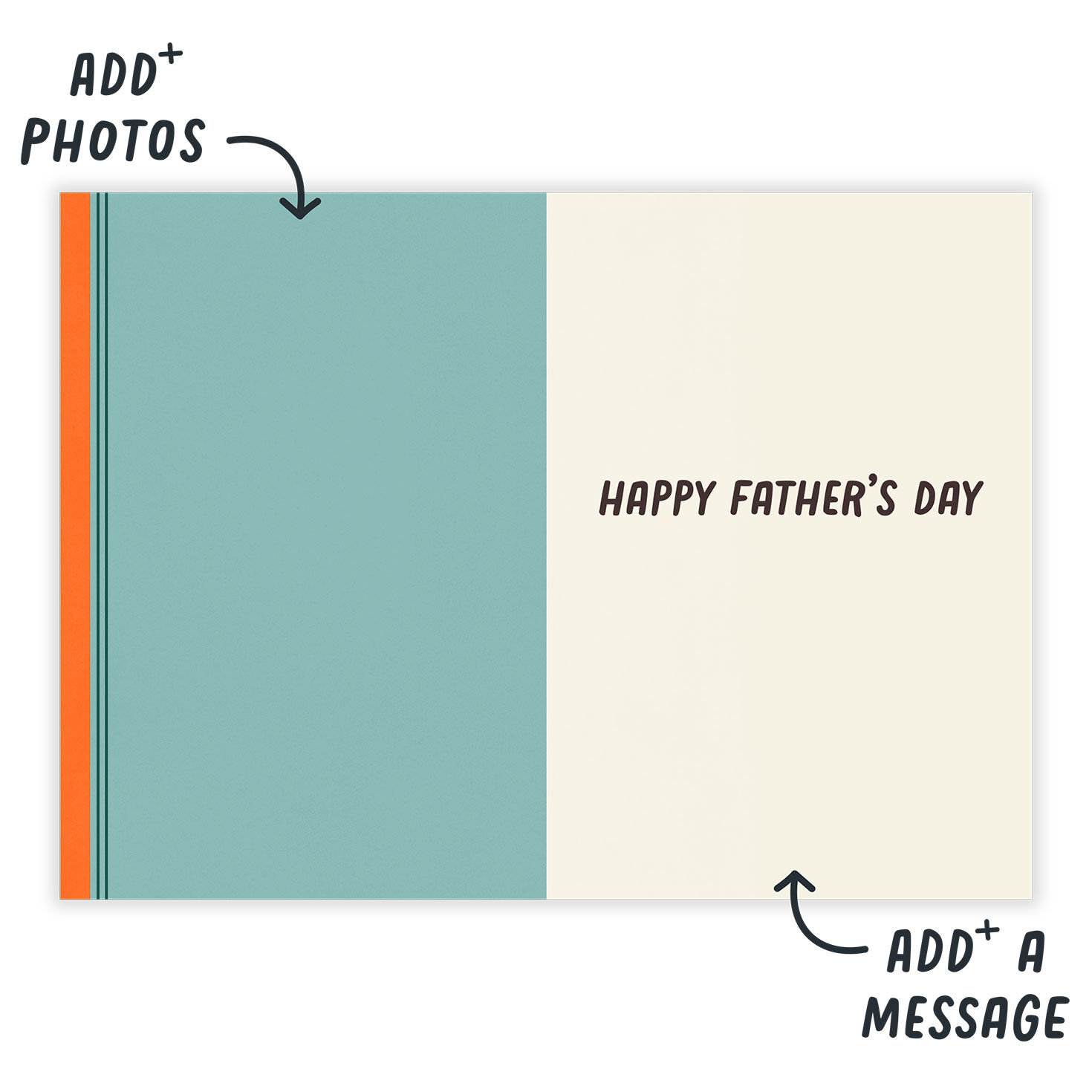 Trophy Chalice Personalized FatheDayr's  Card Open Card indicating personalization image number 3