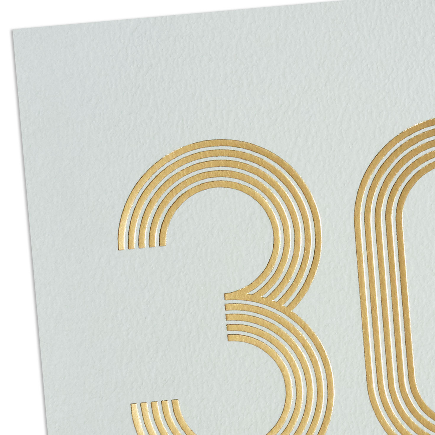 Gold Foil Numbers on Gray 30th Birthday Card Card Front Detail image number 5