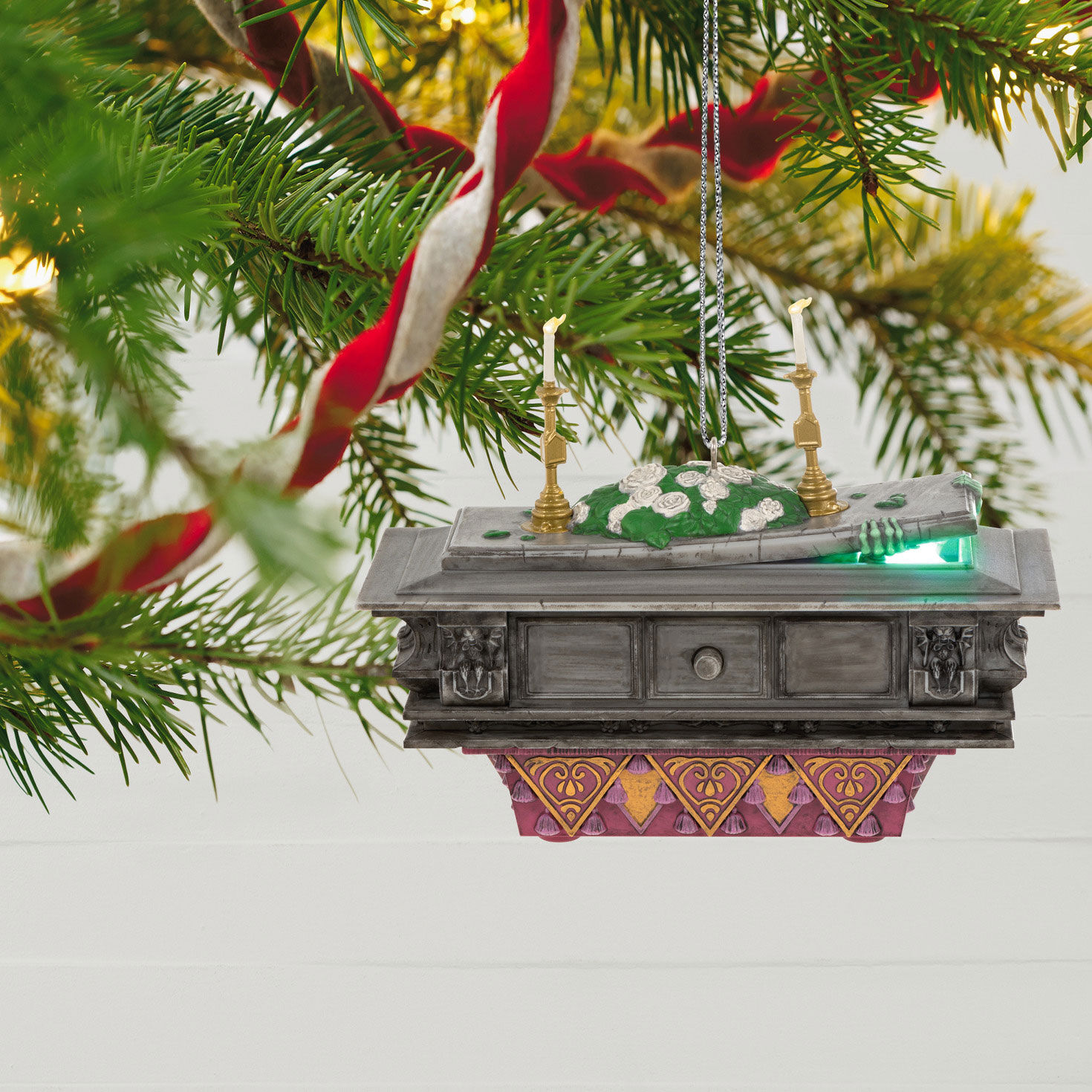 Disney The Haunted Mansion Collection The Coffin in the Conservatory Ornament With Light and Sound, , large image number 2