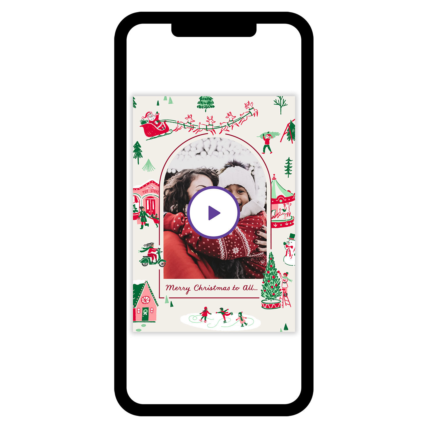 Vintage Holiday Scenes Christmas eCard