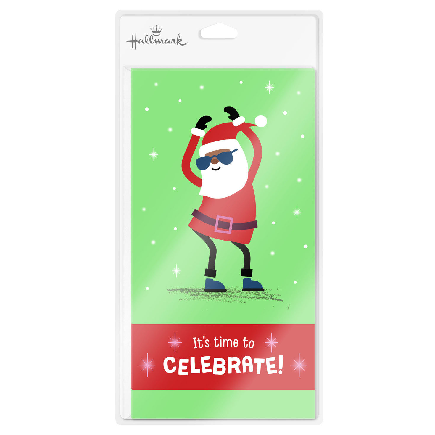Black Dancing Santa Money Holder Christmas Card Pack package front image number 8