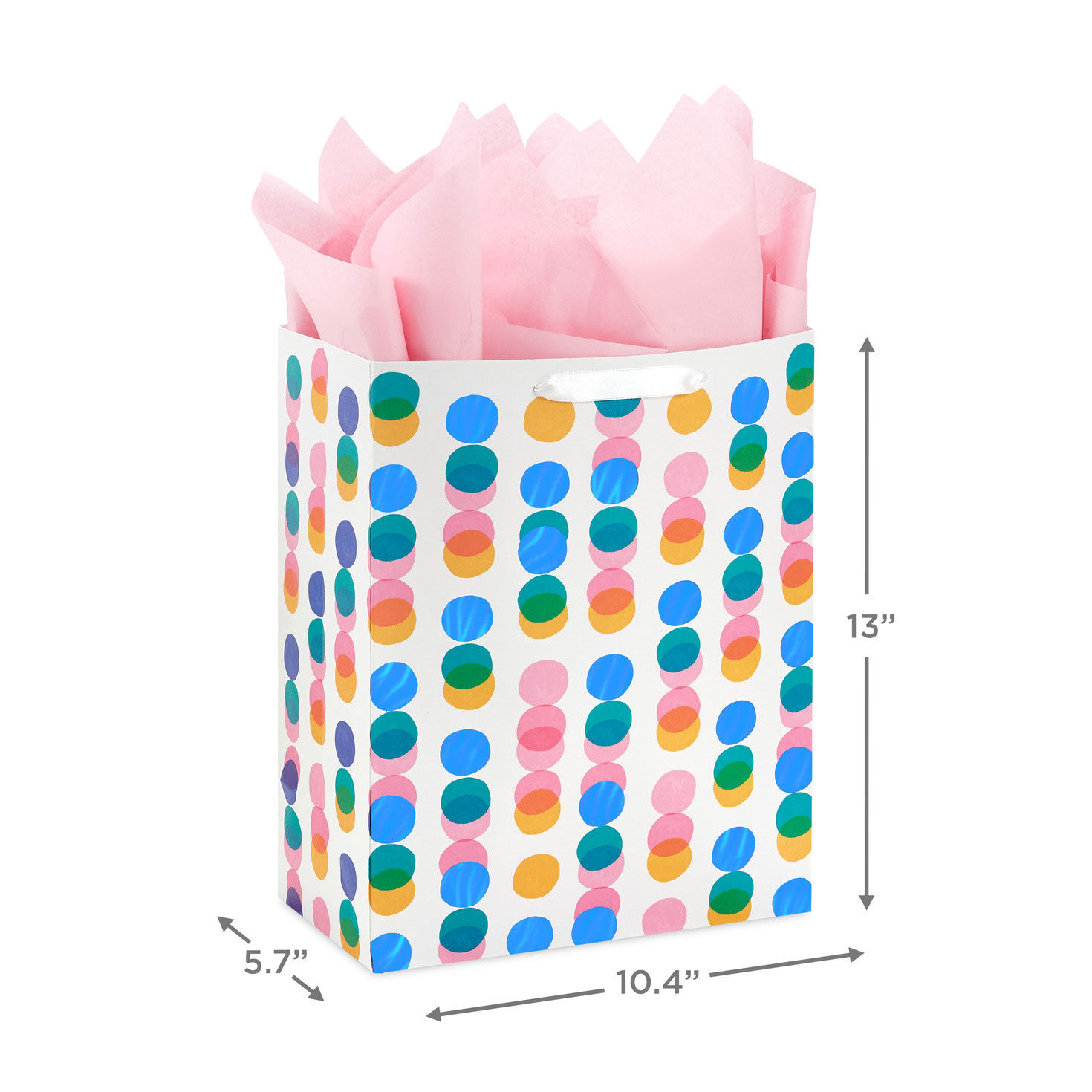 13" Falling Rows of Dots Large Gift Bag With Tissue Paper for only USD 6.99 | Hallmark