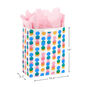 13" Falling Rows of Dots Large Gift Bag With Tissue Paper, , large image number 3