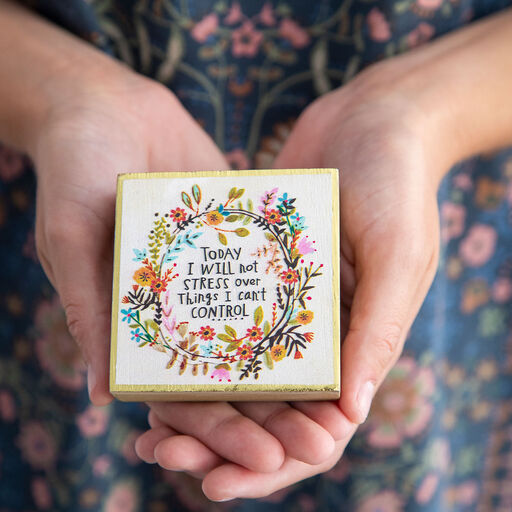 Natural Life I Will Not Stress Small Wood Sign, 3x3, 