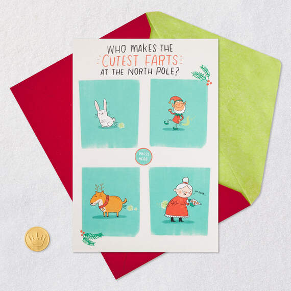 North Pole Farts Funny Christmas Card With Sound, , large image number 5