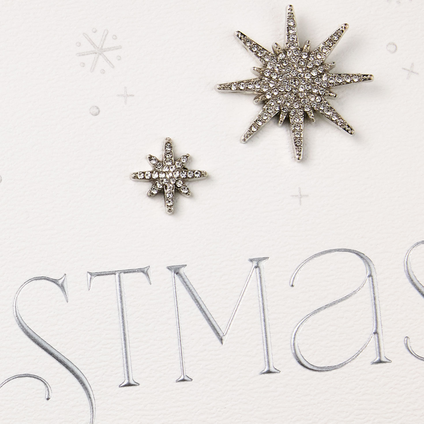 Silver Stars Hair Pins Elegant Christmas Card Card Front Detail image number 4