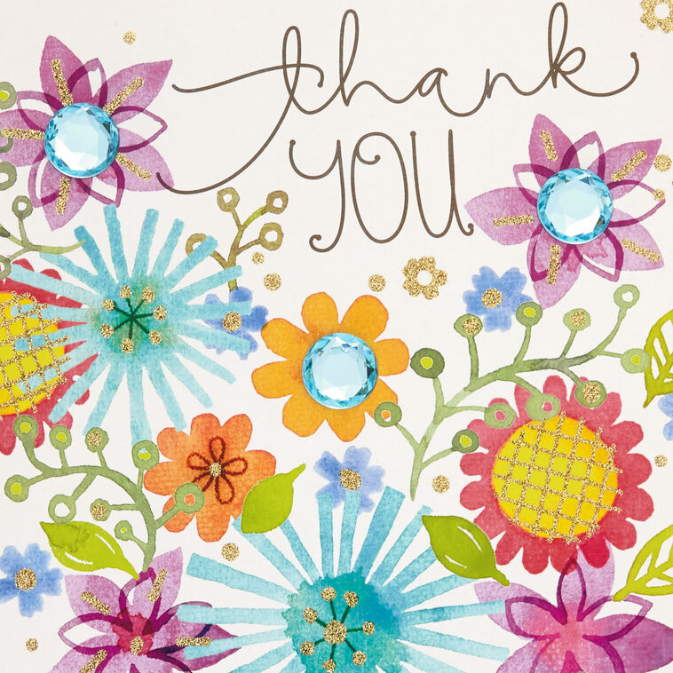 16" Dog With Flowers Jumbo Thank-You Card, , large image number 4