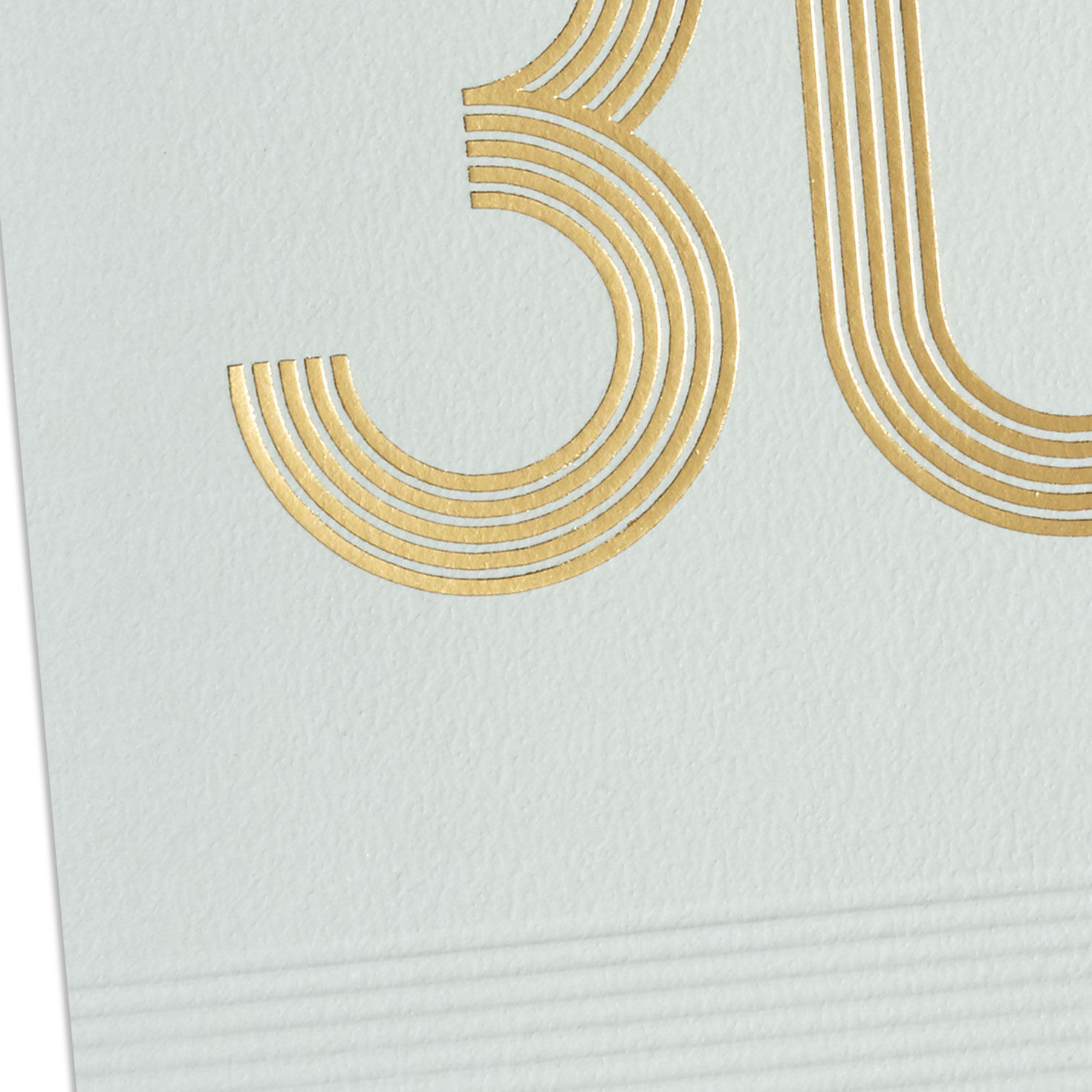 Gold Foil Numbers on Gray 30th Birthday Card Card Front Detail image number 4
