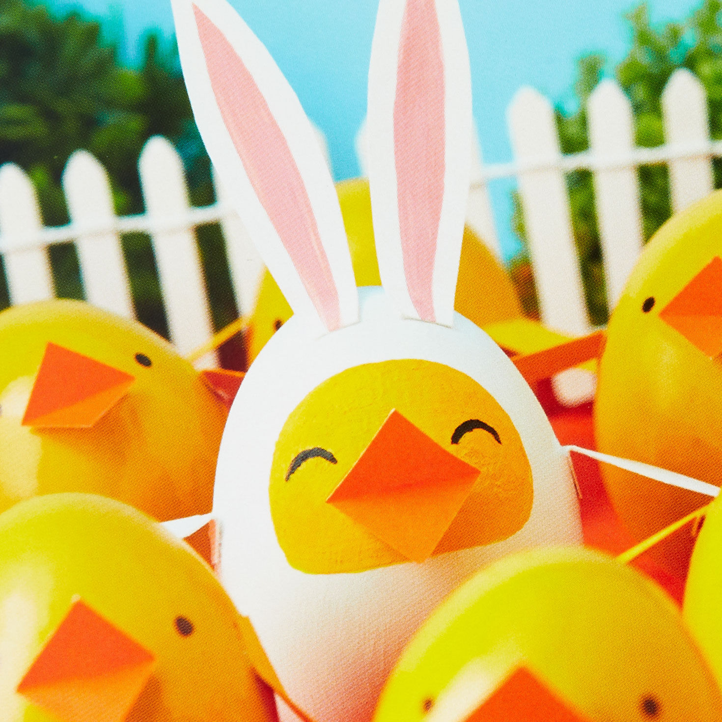 Chick in Bunny Ears Funny Easter Card Card Front Detail image number 4