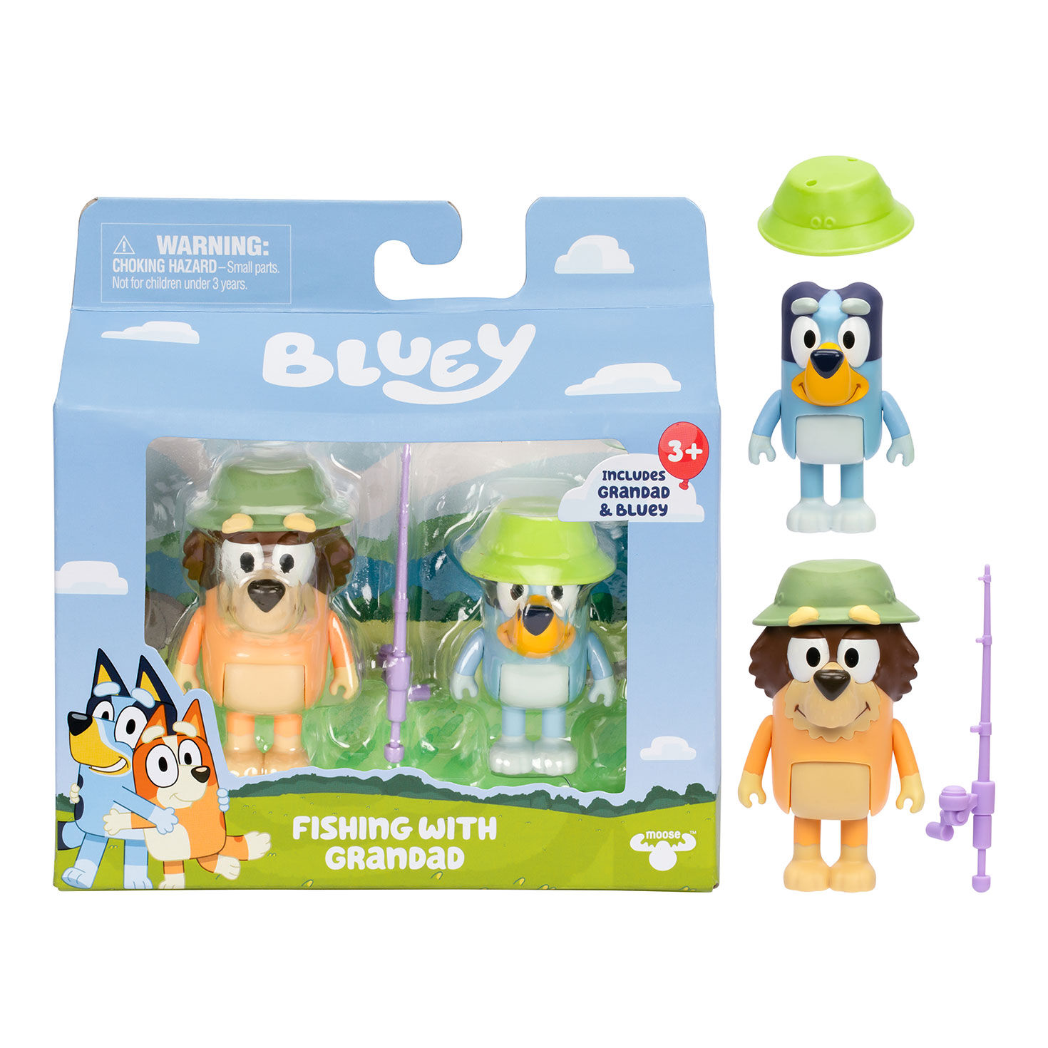 Bluey and Granddad Go Fishing Toy Figure Set complete set image number 3