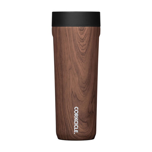 Corkcicle Walnut Wood Stainless Steel Commuter Cup, 17 oz., 