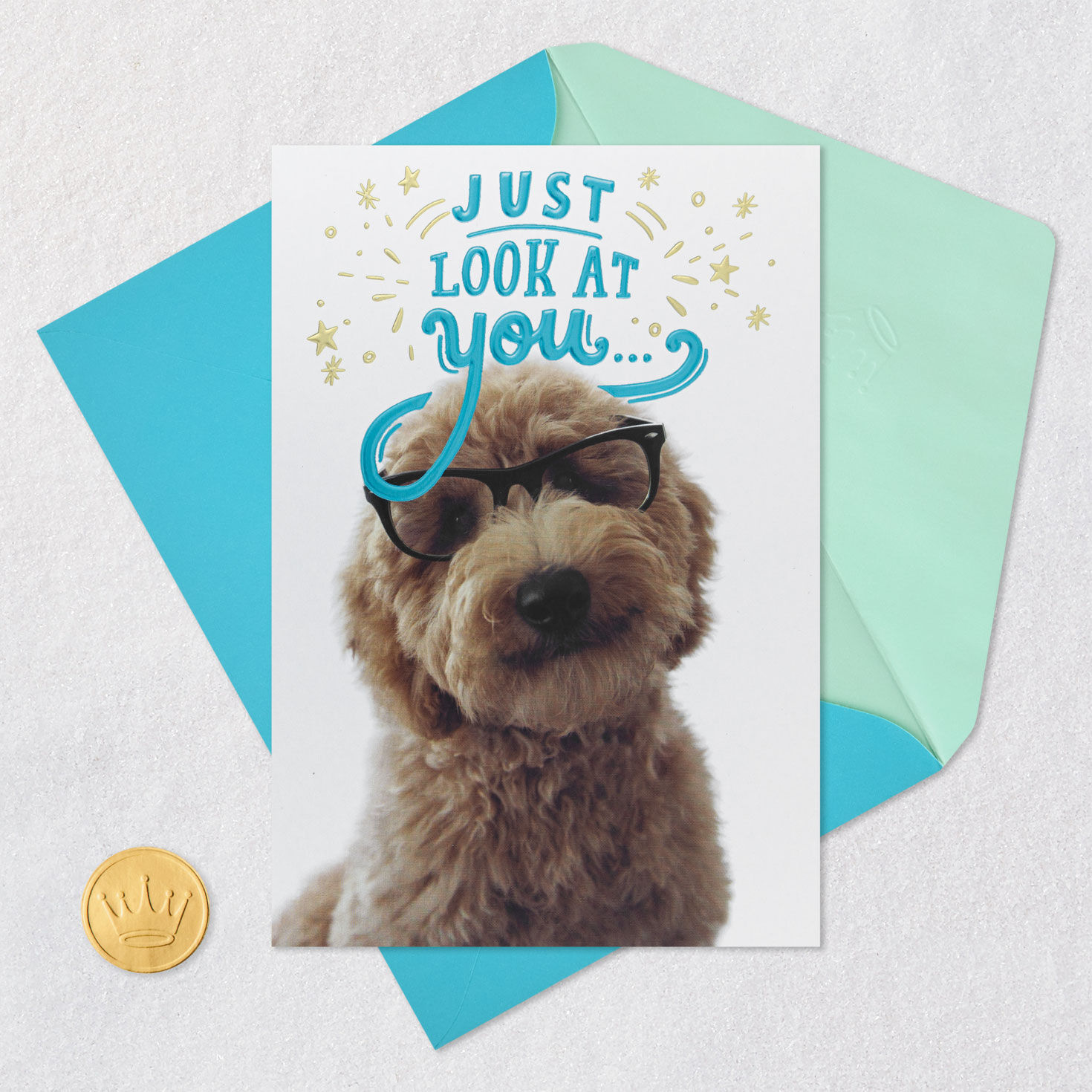 Doodle Dog in Glasses Congratulations Card  image number 5