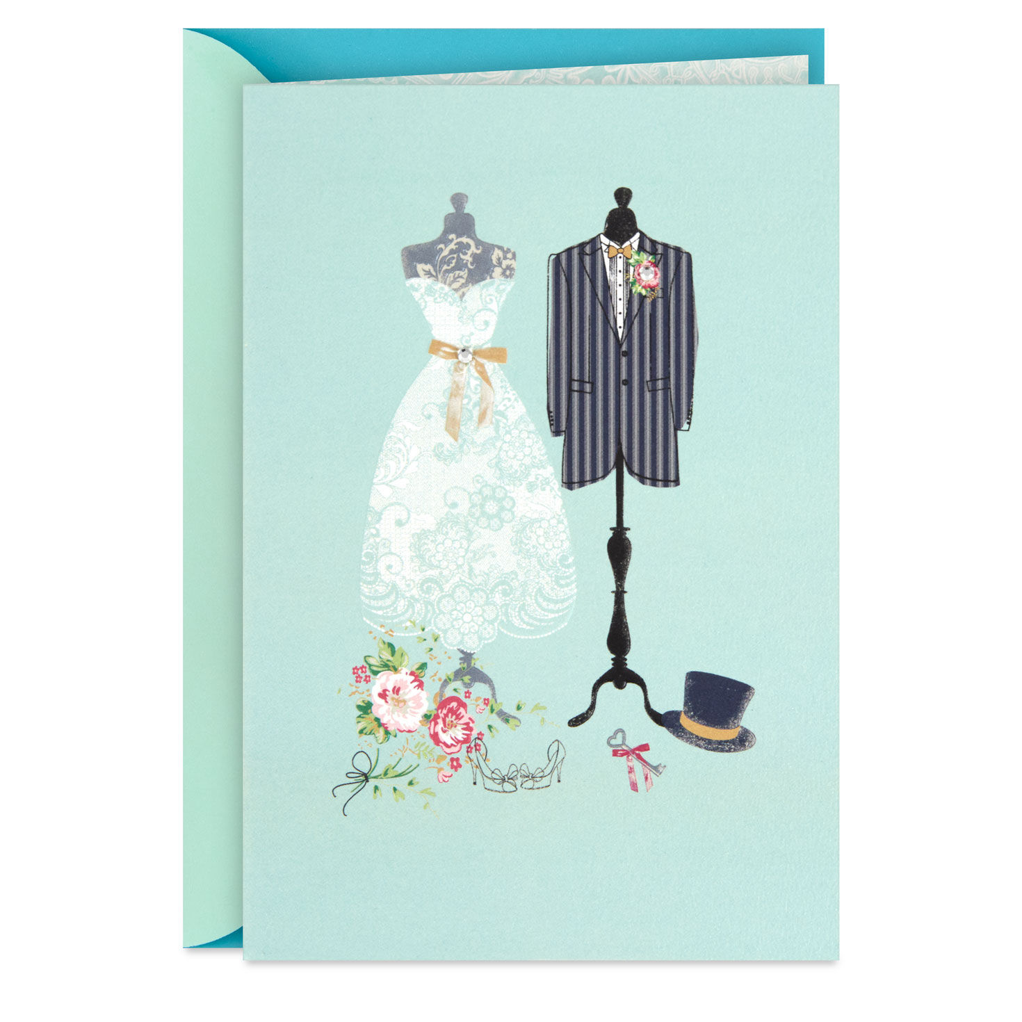 Bridal Gown and Groom Jacket Blank Wedding Card