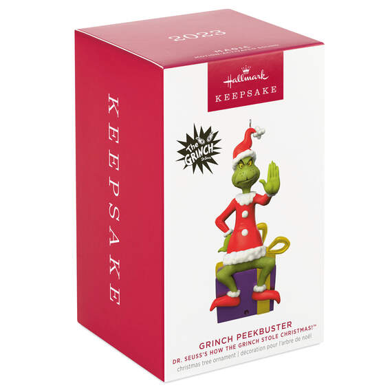 Dr. Seuss's How the Grinch Stole Christmas!™ Grinch Peekbuster Ornament With Motion-Activated Sound, , large image number 4