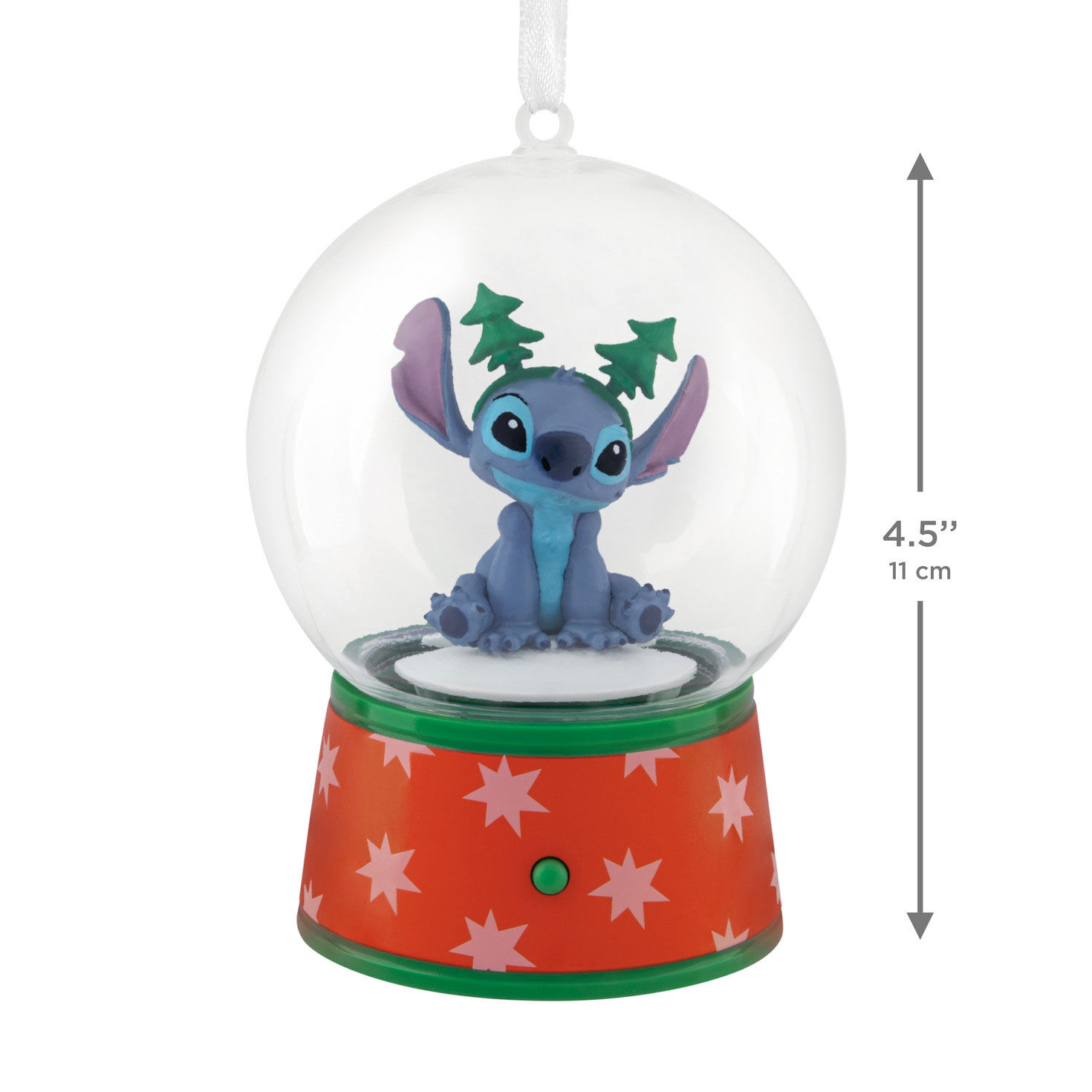Stitch Snow Globe Christmas Ornament measurement image number 3