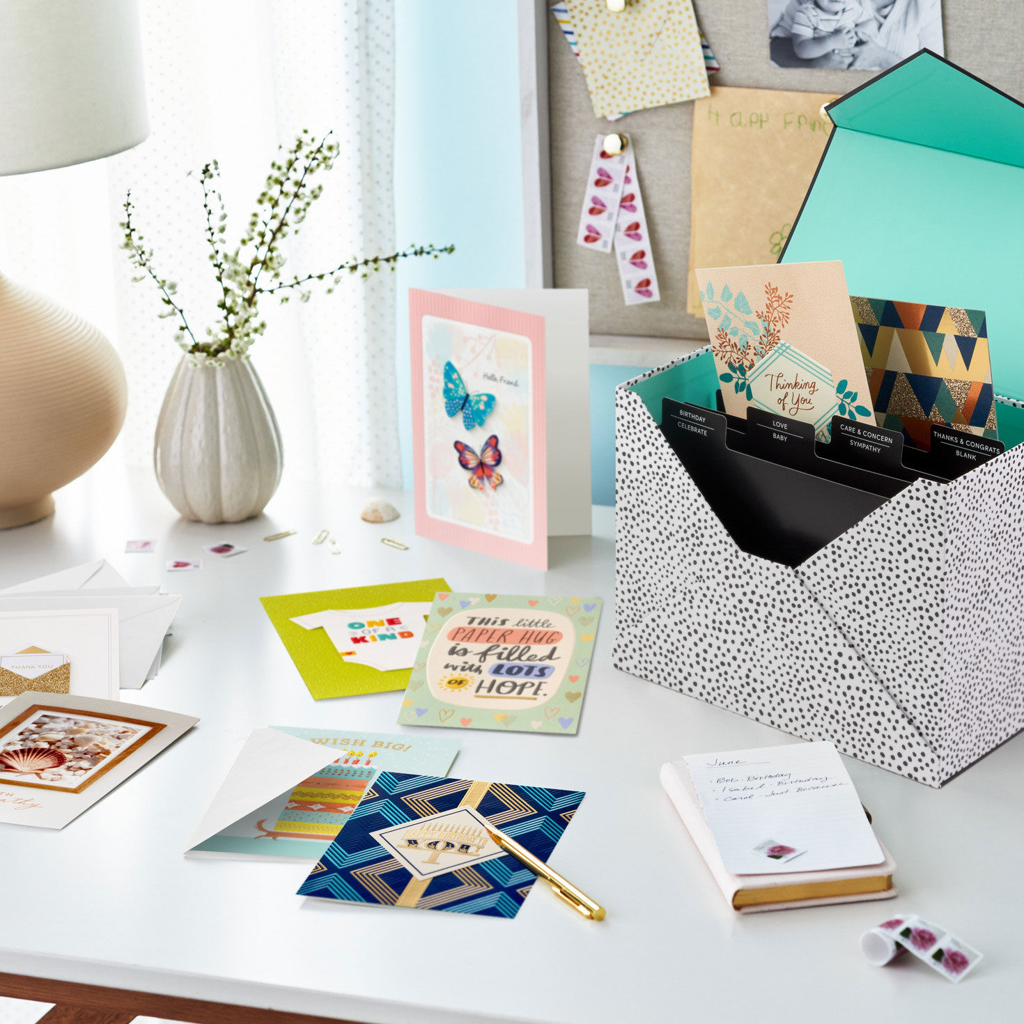 Assorted All-Occasion Handmade Greeting Cards in Black Scattered Dot