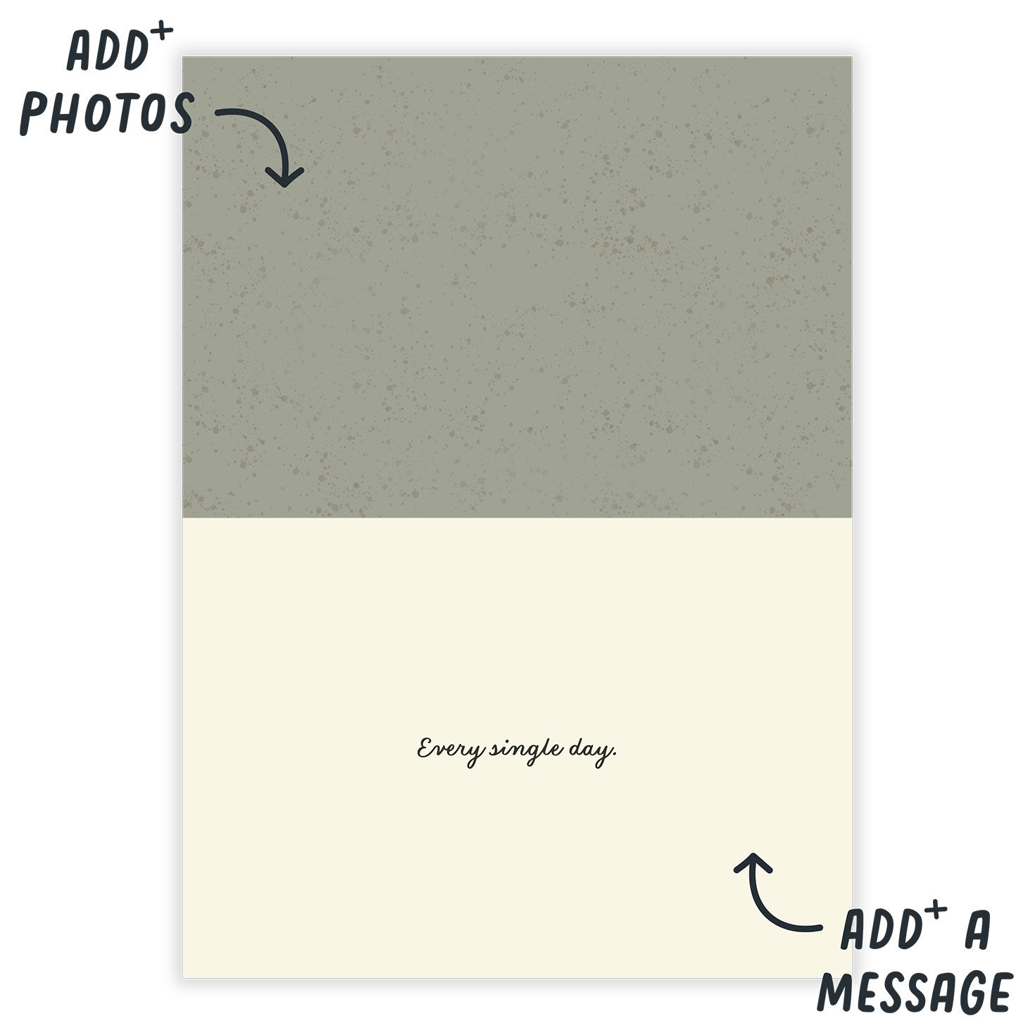 Green Cream Photo Frame Personalized Sympathy Card Open Card indicating personalization image number 3