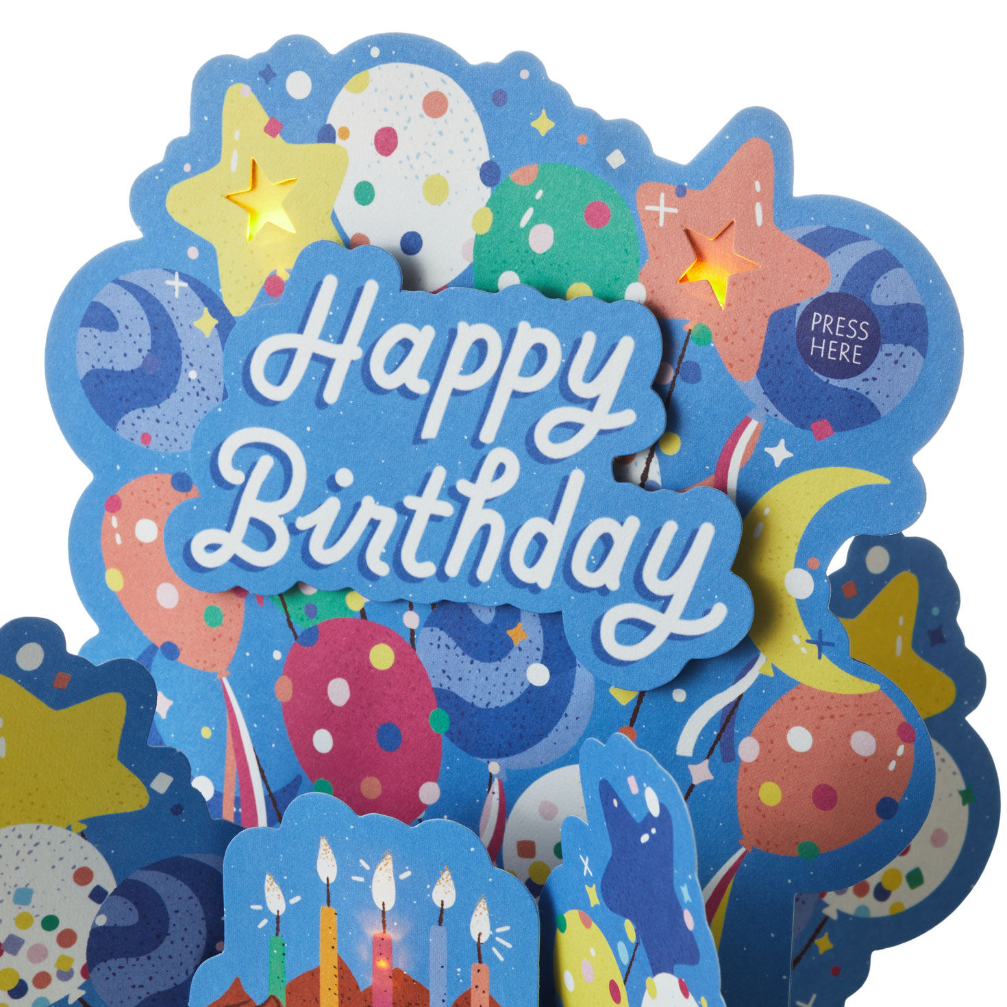 Happy Birthday Cake and Balloons Musical 3D Pop-Up Birthday