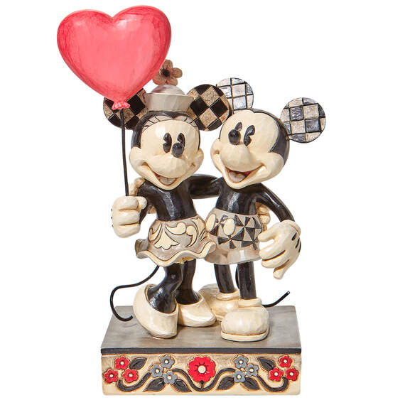 Jim Shore Disney Mickey and Minnie Heart Figurine, 7.25"