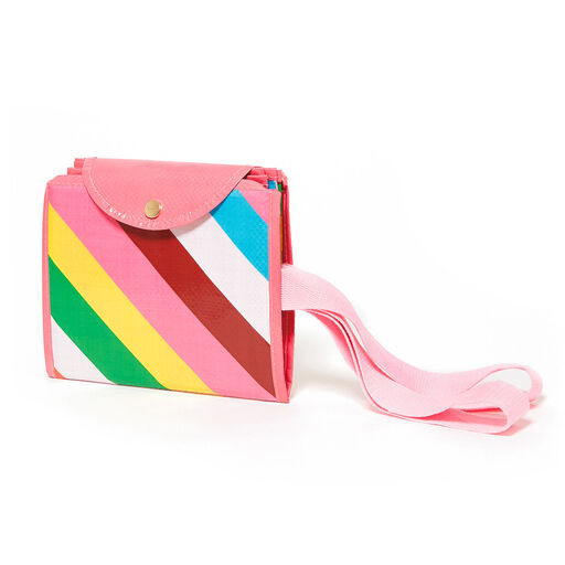 Bando Rainbow Stripe Reuse Reduce Foldable Market Tote, 