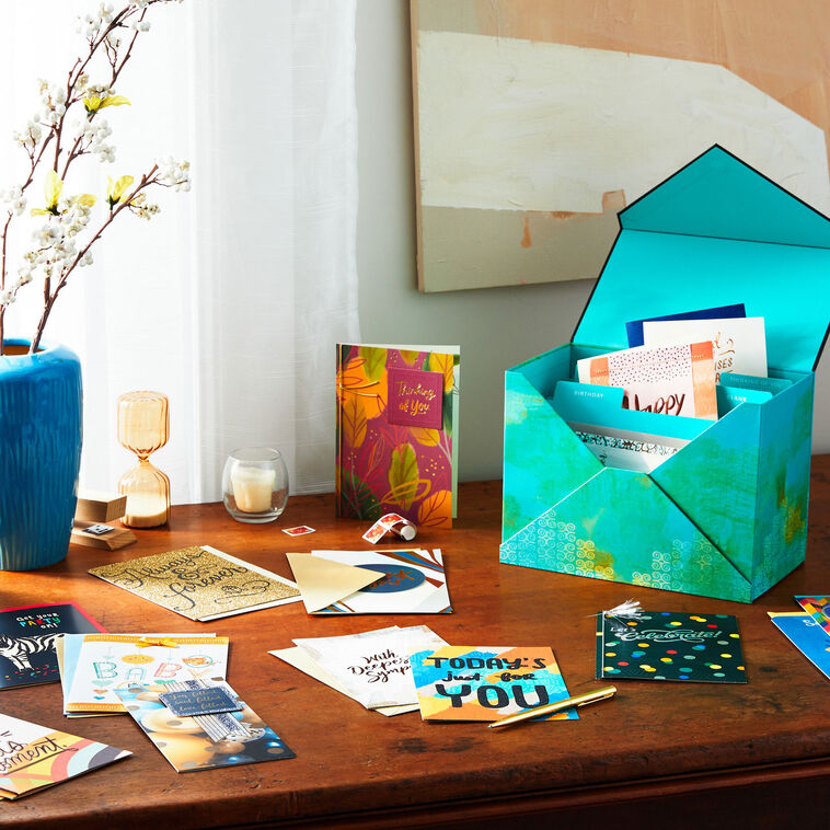 25 All-Occasion Greeting Cards Set With Organizer Box - Birthday, Thank You, Sympathy & More (2019 Limited Edition)