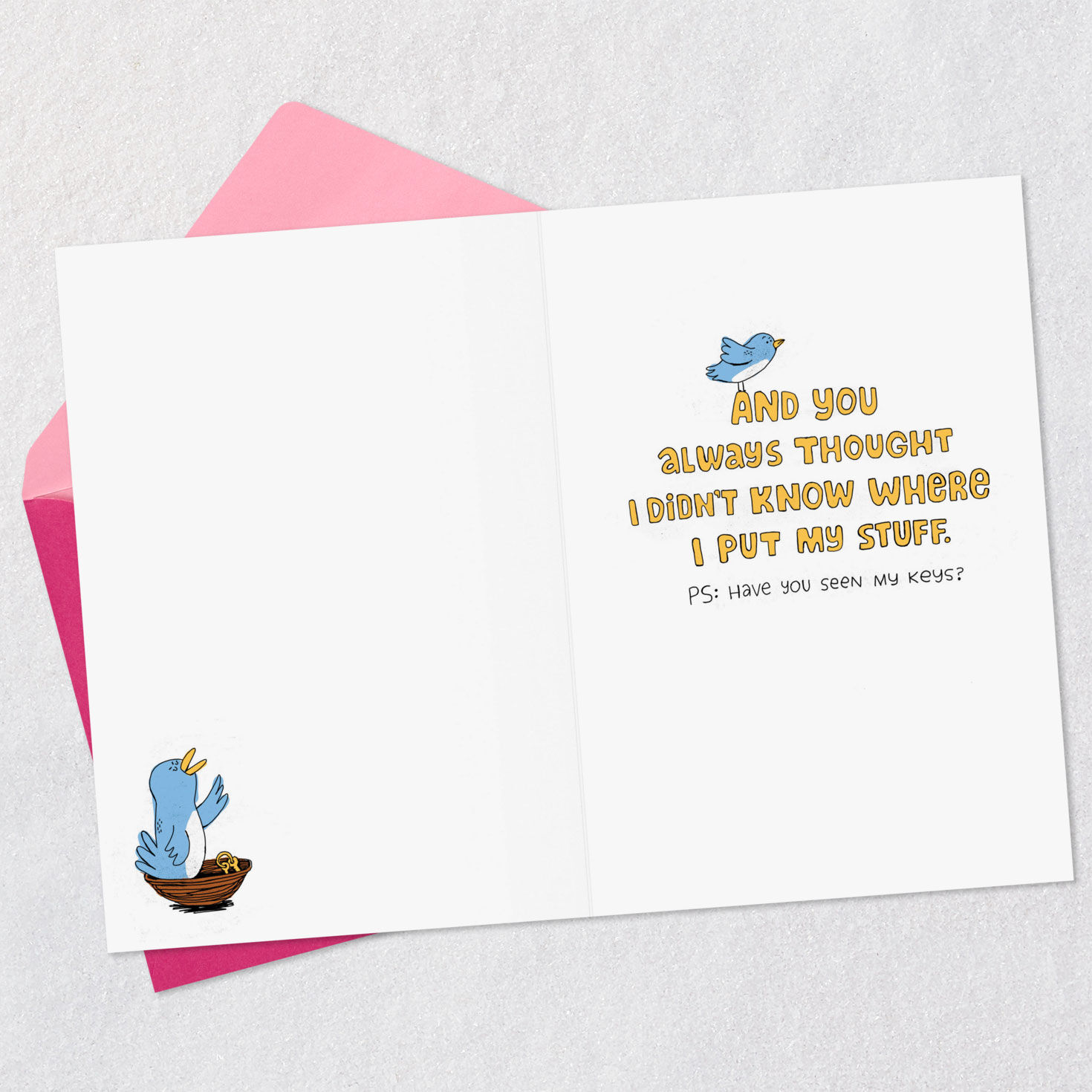 Birds in Nest Funny Card for Mom Open card with envelope image number 3