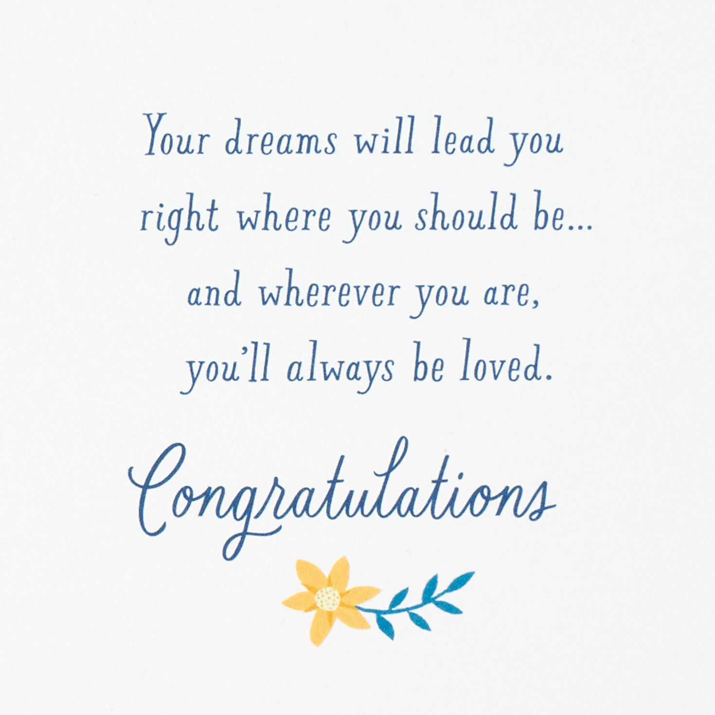 Butterfly and Flowers Blue Graduation Card for Granddaughter Sentiment image number 2