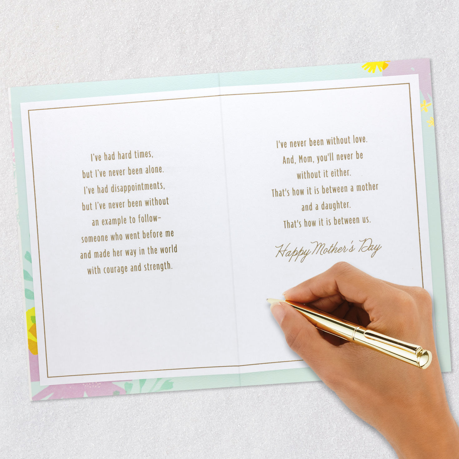 Banner and Flowers Mom Mother's Day Card From Daughter Signing card image number 7