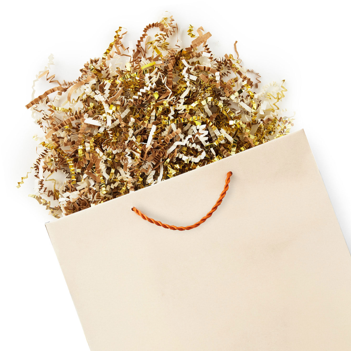 Gold, White and Kraft Holiday Shredded Paper Fill in use image number 4