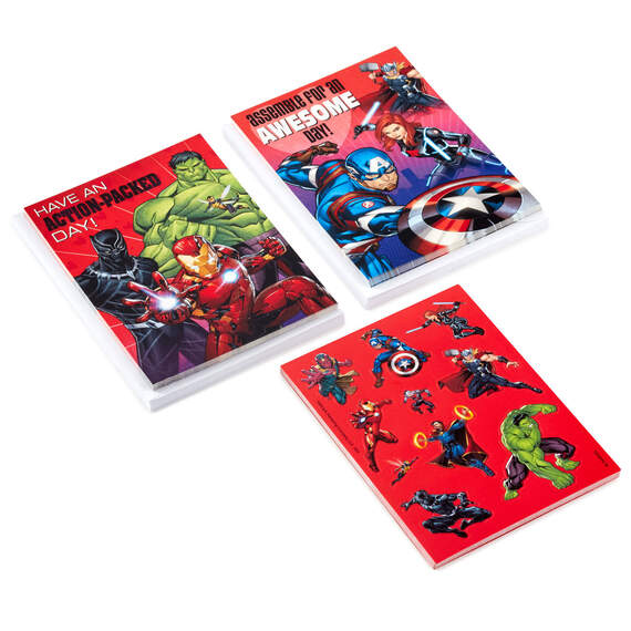 Marvel Avengers Kids Assorted Valentines With Stickers, Pack of 24, , large image number 1