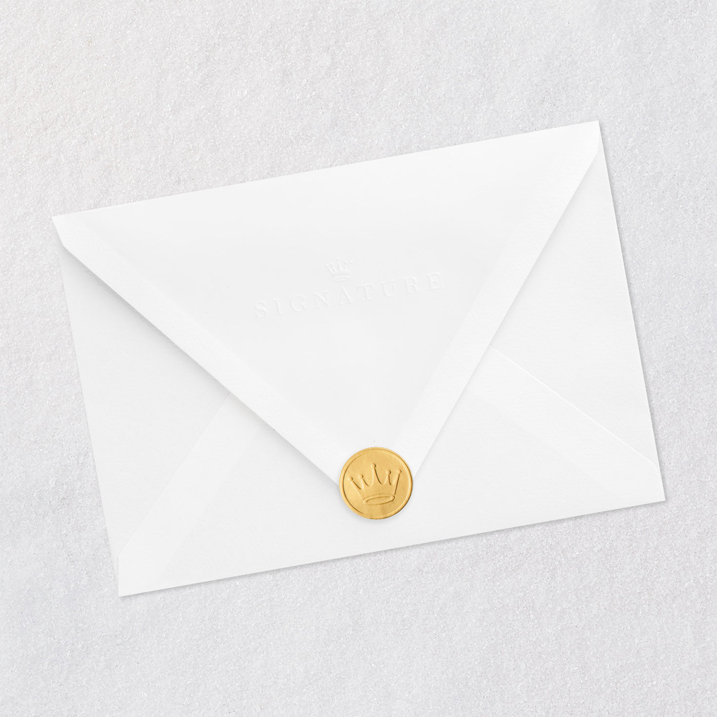 Gold Banner with Wedding Cake Congratulations Card Envelope Back with Seal image number 8