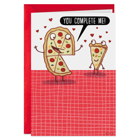 Big Pizza My Heart Funny Valentine's Day Card, , large image number 1