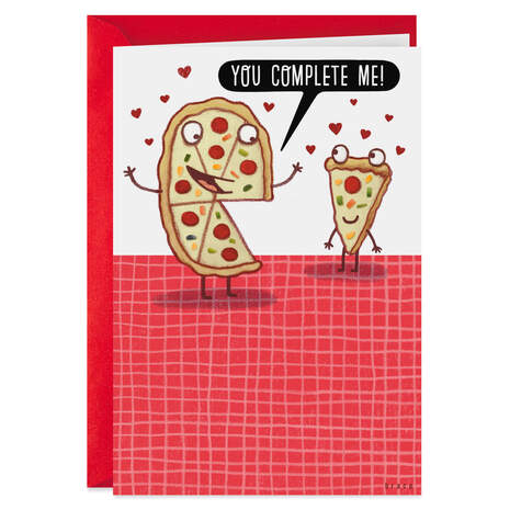 Big Pizza My Heart Funny Valentine's Day Card, , large