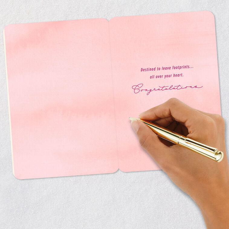 Footprints on Your Heart New Baby Girl Card, , large image number 6