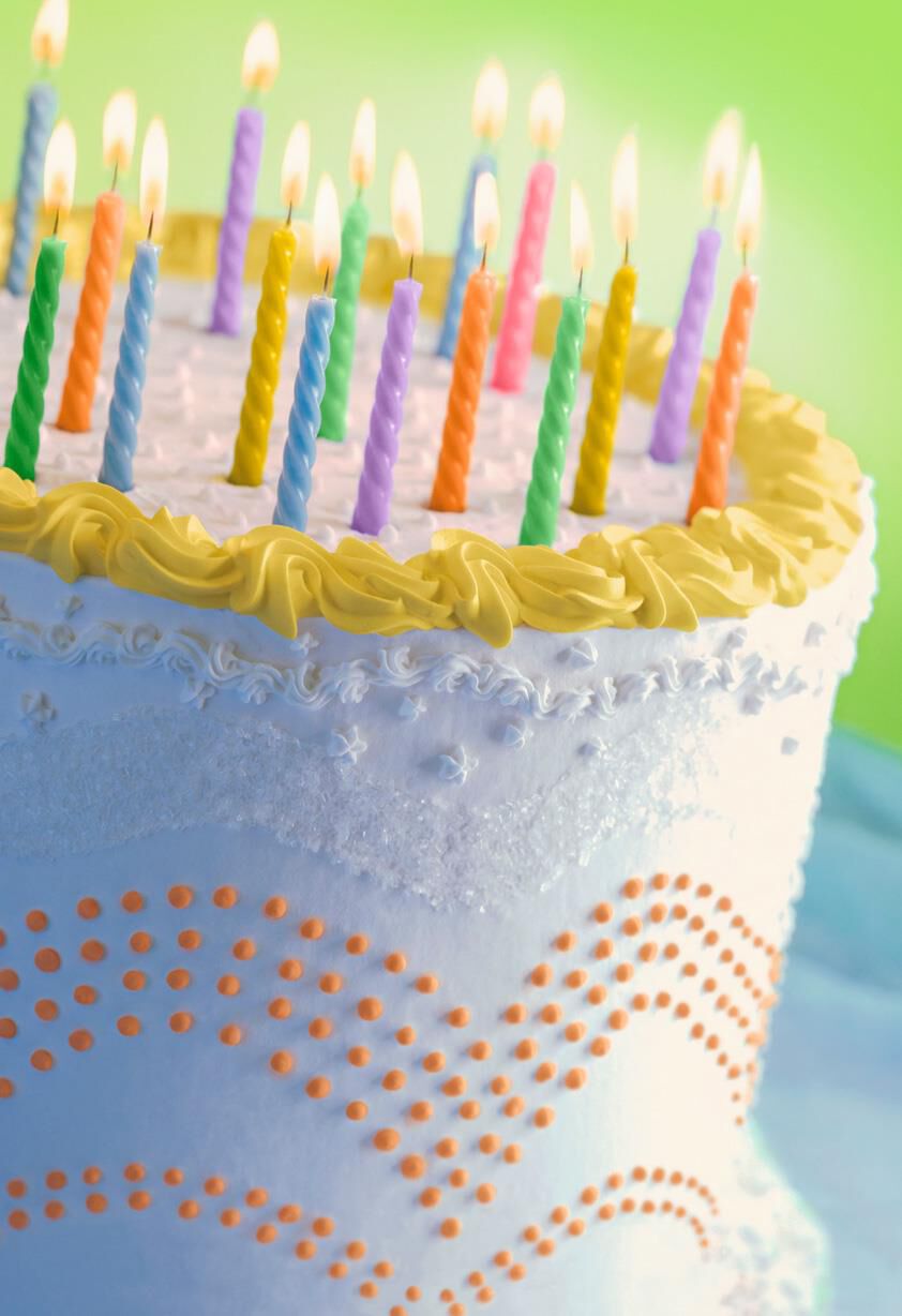 Classic Cake With Candles Blank Birthday Card