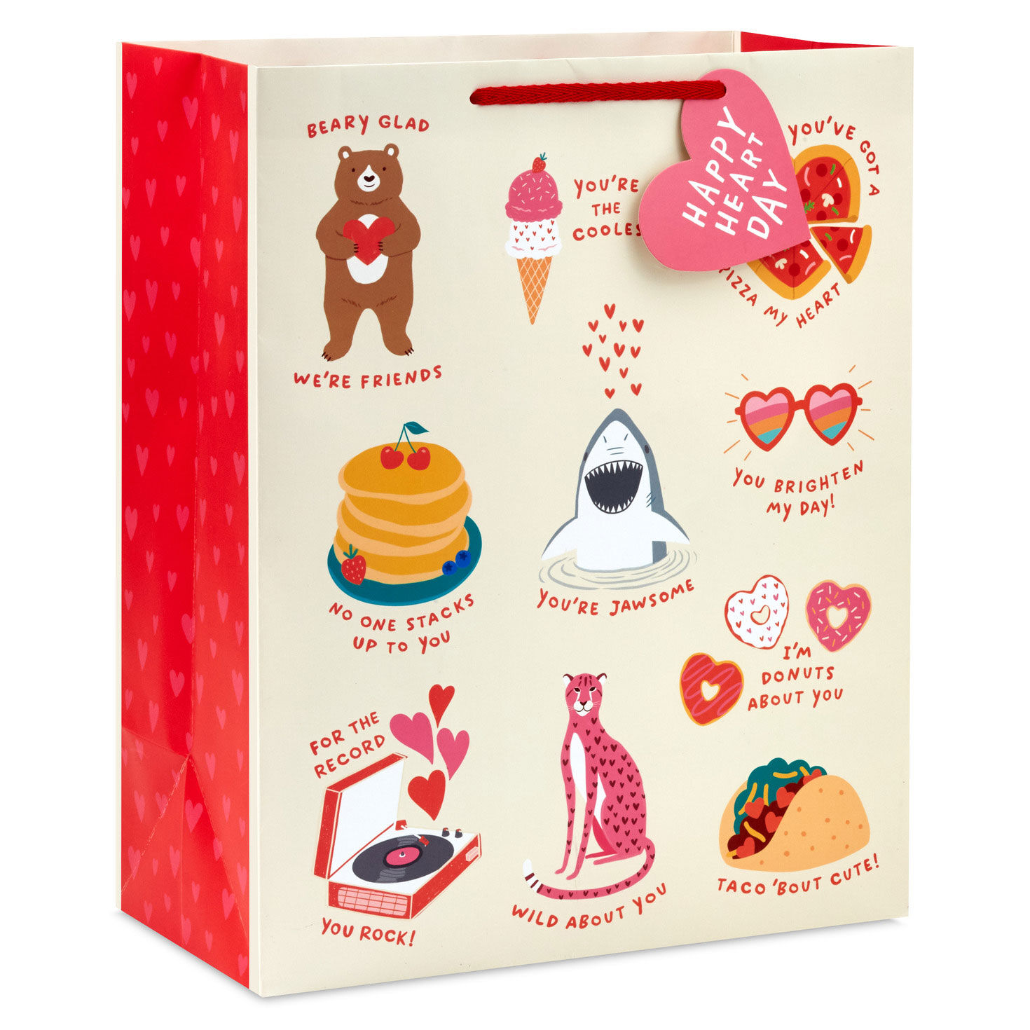 13" Happy Valentine's Day Puns Large Gift Bag