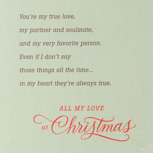 My True Love, Partner and Soulmate Religious Christmas Card, 
